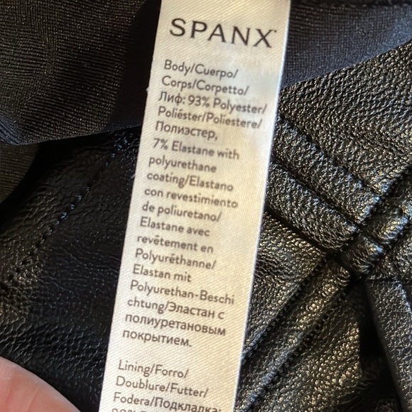 SPANX Faux Leather Jogger Pants Black slim skinny cargo pockets, size XL - Picture 8 of 14